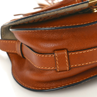 Chloe Calfskin Braided Mini Marcie Round Crossbody Bag Tan 8 of 13
