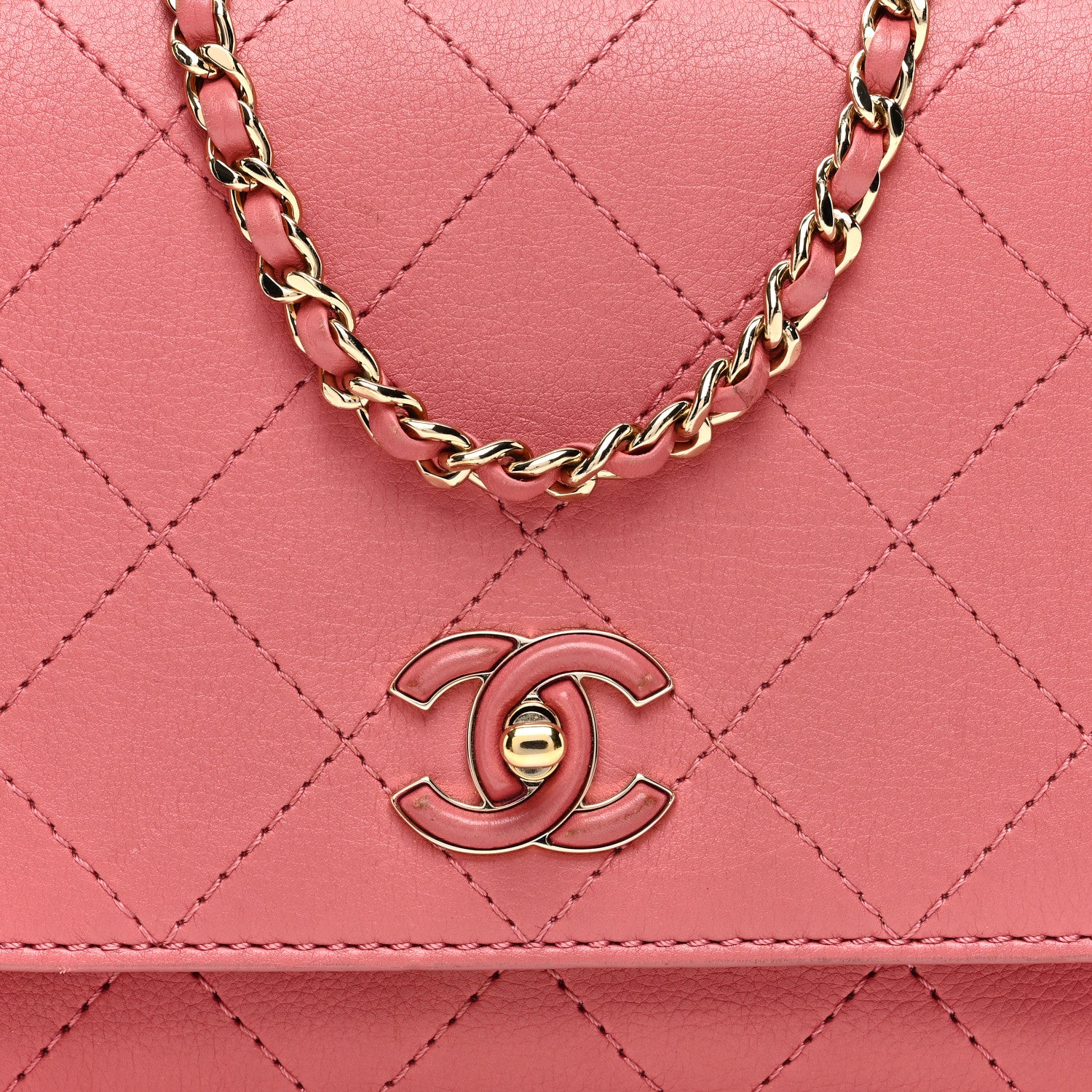Chanel Calfskin Stitched Small Flap Bag Pink 8 of 11