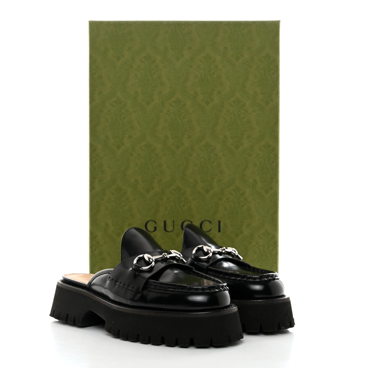 Gucci Magnum Calfskin Womens Horsebit Platform Mules 36.5 Black 9 of 9