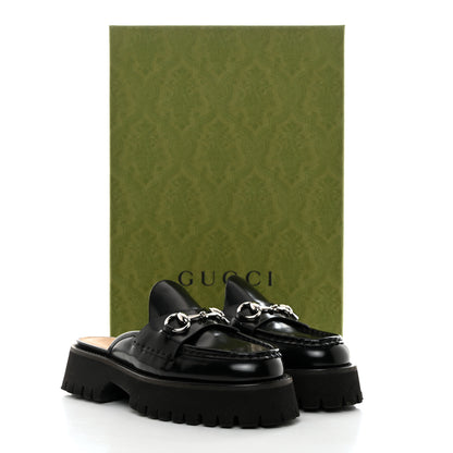 Gucci Magnum Calfskin Womens Horsebit Platform Mules 36.5 Black 9 of 9
