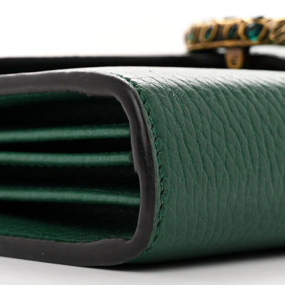 Gucci Calfskin Mini Dionysus Chain Wallet Emerald 11 of 13