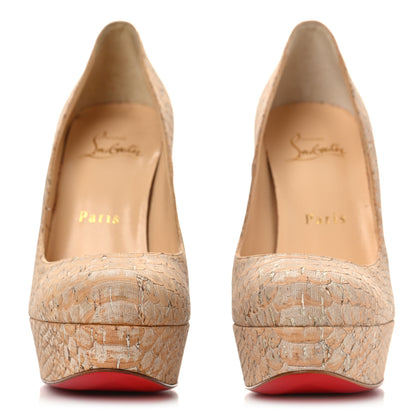Christian Louboutin Cork Snake Print Bianca 140 Pumps 36 Beige 2 of 13