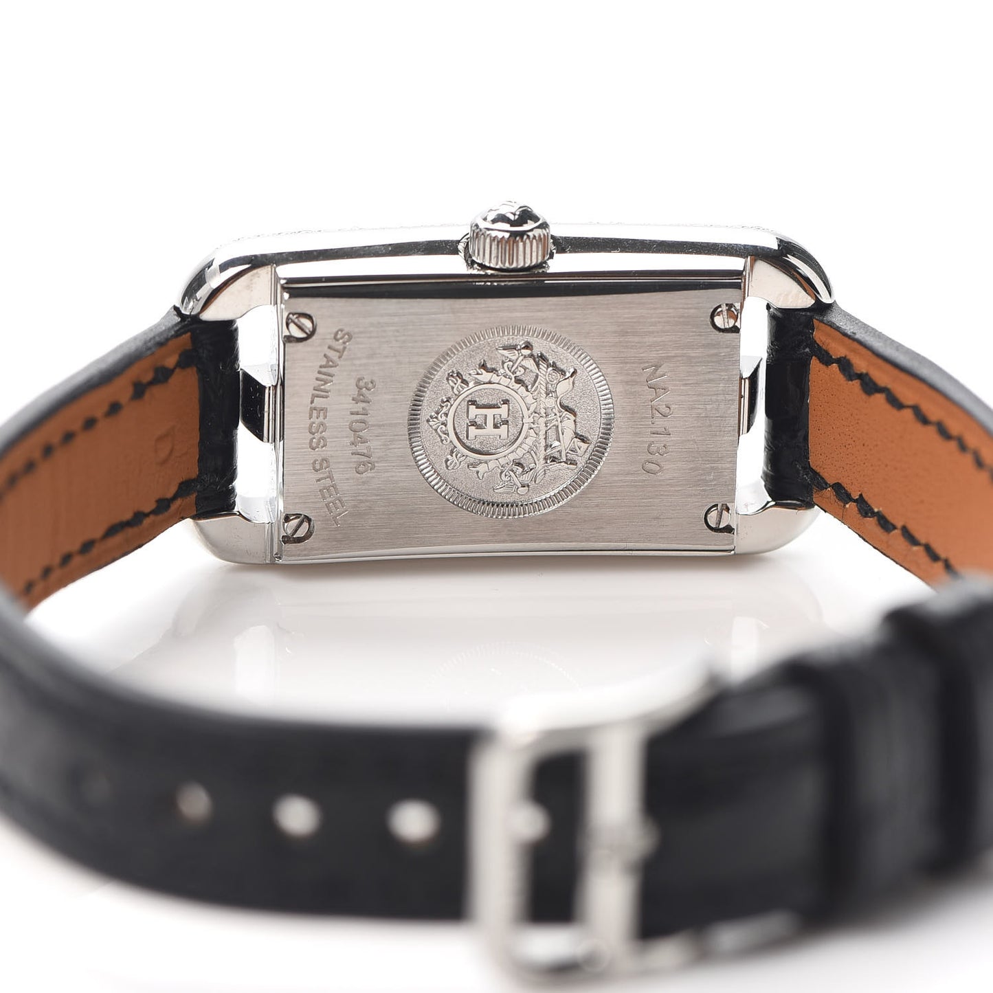 Stainless Steel Alligator Diamond 17mm Nantucket Serti Joaillier Quartz Watch Noir