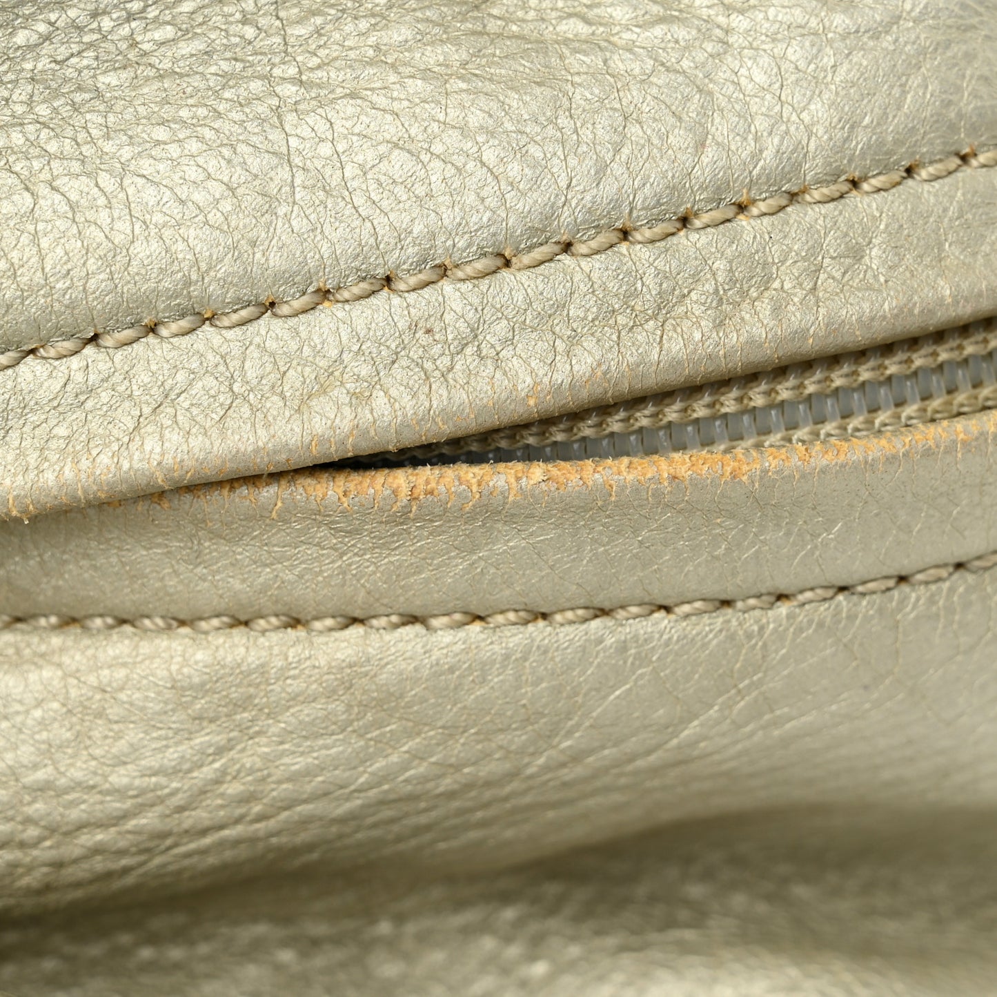 Metallic Deerskin Stitched Bowler Gold