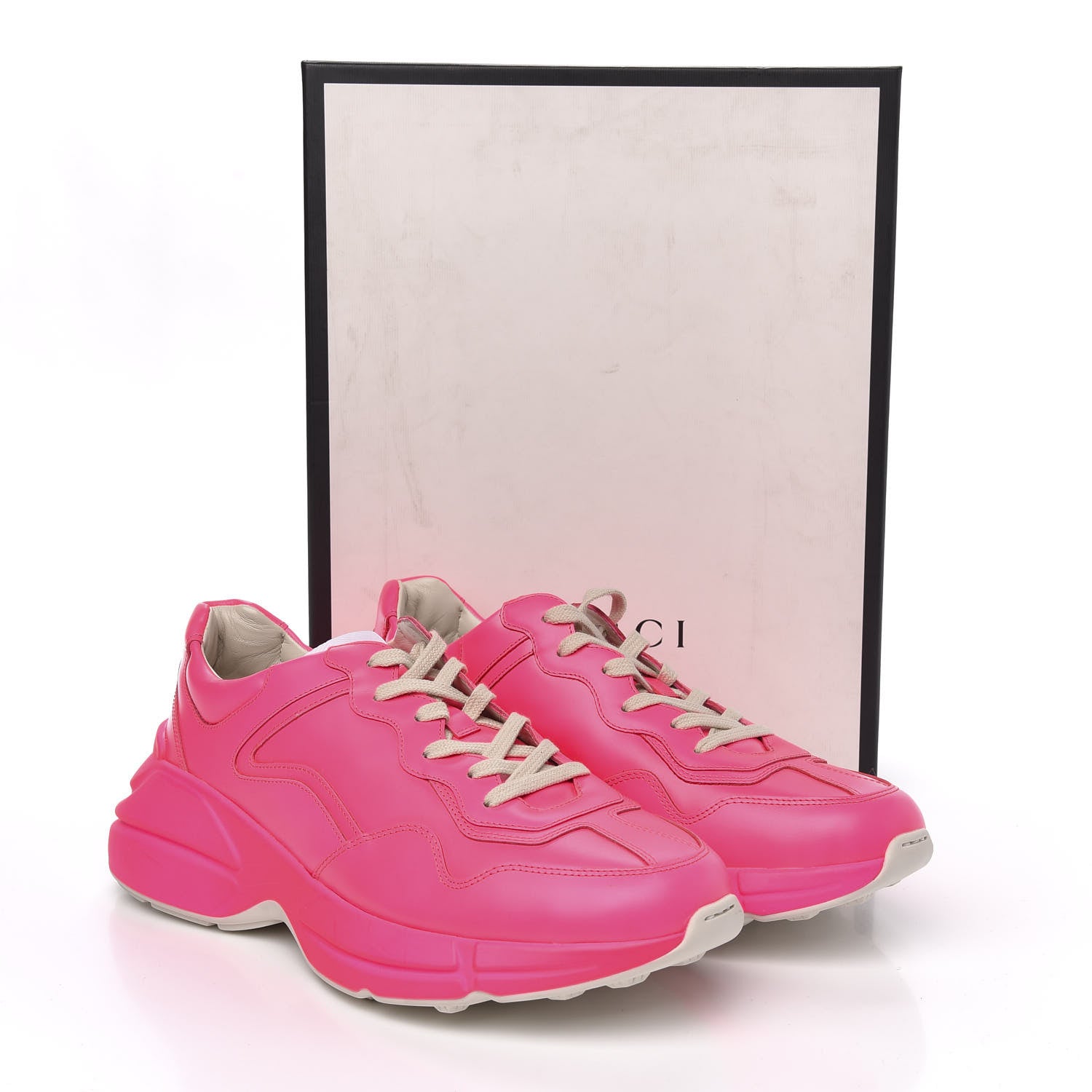 Gucci Calfskin Mens Rhyton Sneakers 9 Fuxia Fluo 9 of 9