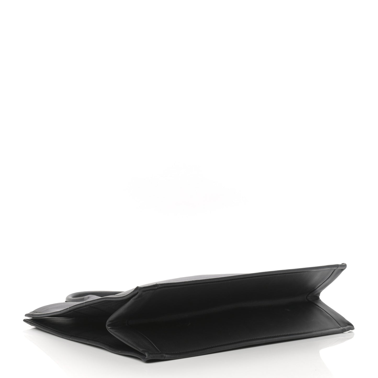Calfskin Embossed Book Tote Black