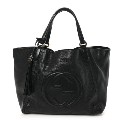 Gucci Pebbled Calfskin Medium Soho Shoulder Bag Black 1 of 10