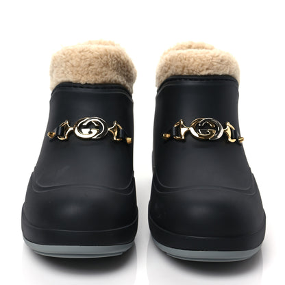 Gucci Rubber Wool Womens Crossy Ankle Boots 37 Black Butterscotch 2 of 8