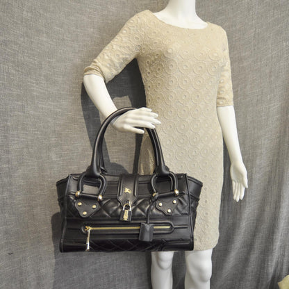 Burberry Leather Quilted Manor Tote Dark Brown 2 of 9