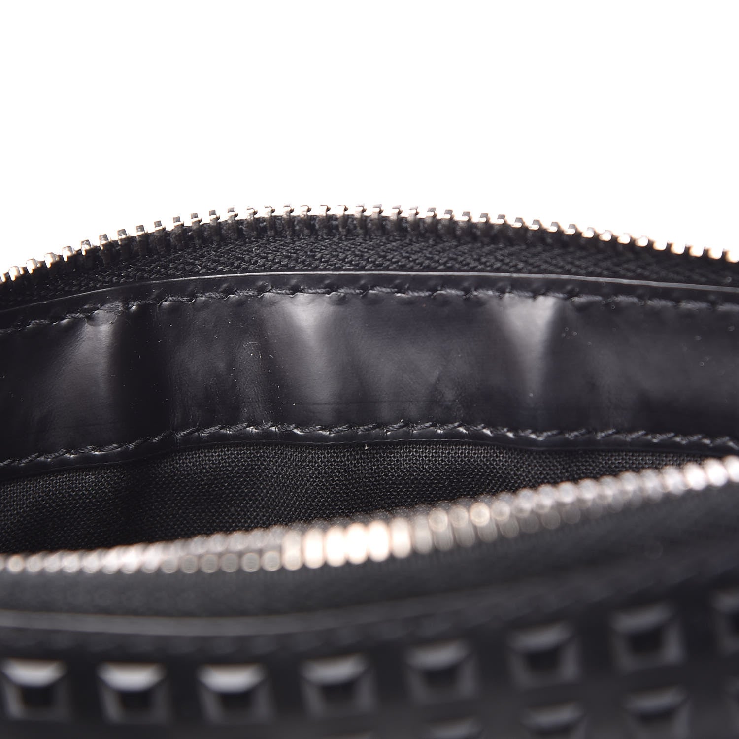 Balenciaga Calfskin Grid Embossed Pouch Black 8 of 9