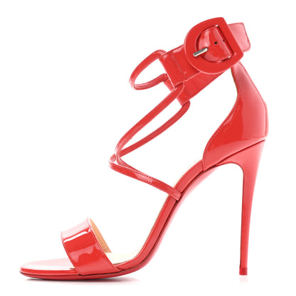 Christian Louboutin Patent Calfskin Choca 100 Sandals 36 Bisou 1 of 9