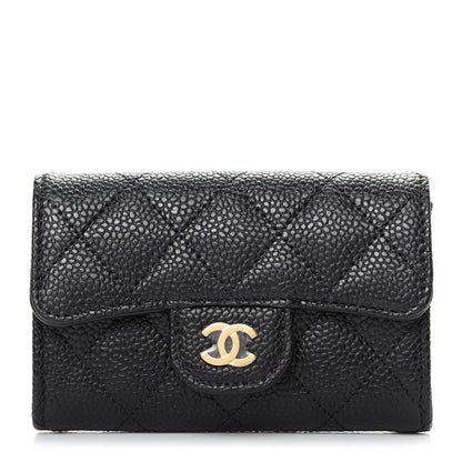 Chanel Caviar Quilted Flap Card Holder Wallet Black 1 of 9