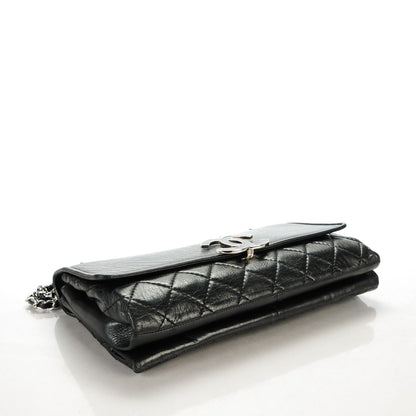 Chanel Distressed Calfskin Hamptons Accordion Flap Black 4 of 8