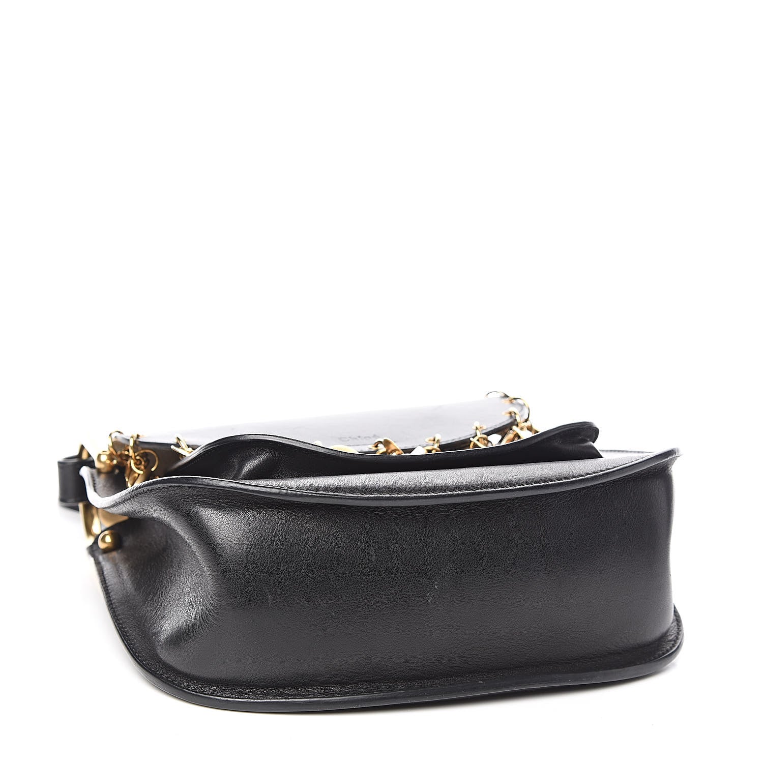 Chloe Calfskin Small Charm Hudson Shoulder Bag Black 4 of 13