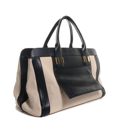 Chloe Calfskin Large Alice Satchel Husky White 3 of 9