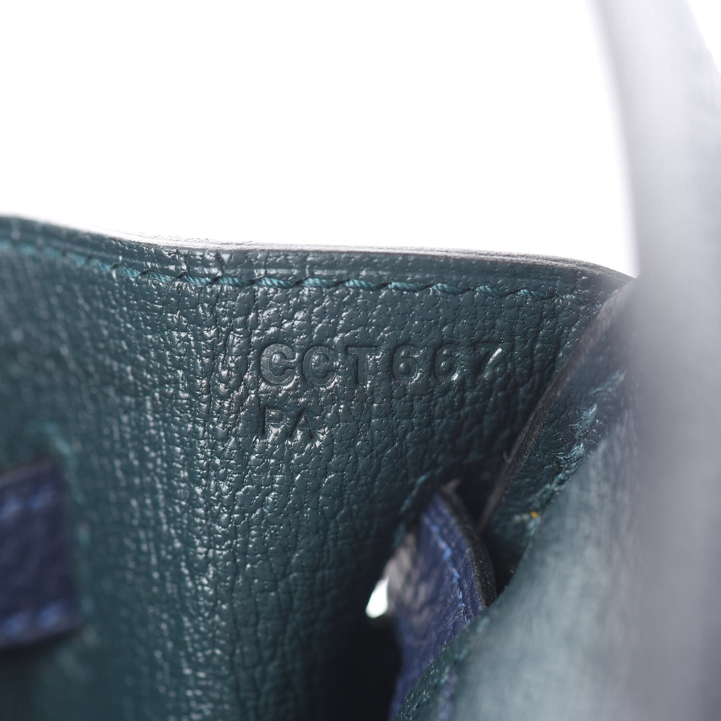 Togo Swift Officier Birkin 25 Bleu Nuit Vert Cypress