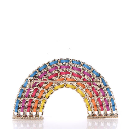 Chanel Lambskin Chain Rainbow CC Brooch Gold Multicolor 3 of 5