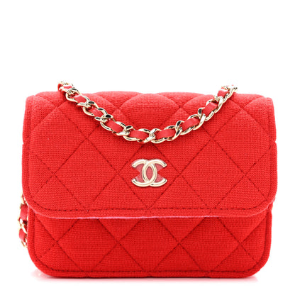 Chanel Jersey Quilted Micro Mini Flap Red 1 of 11