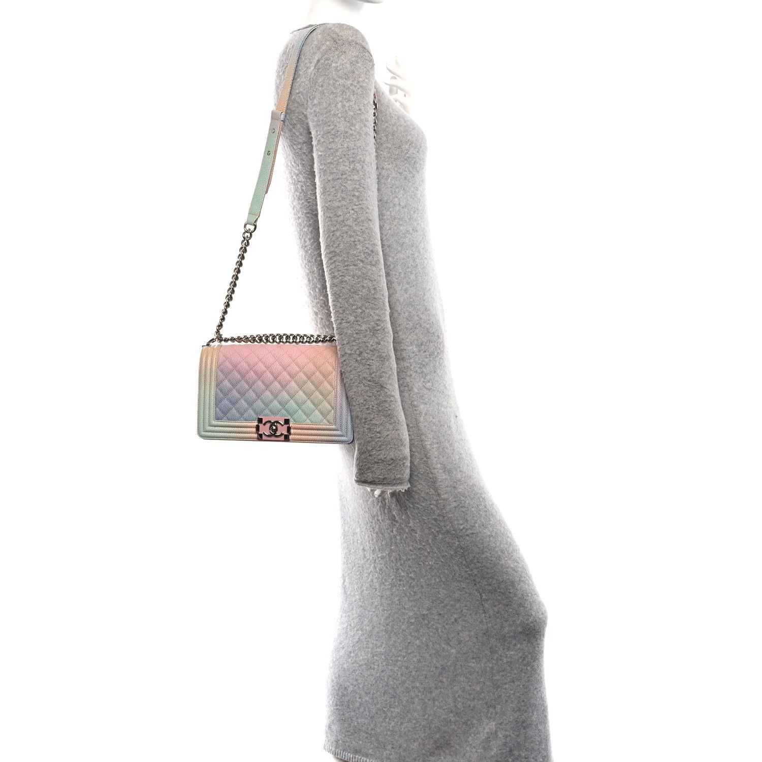 Chanel Caviar Quilted Medium Cuba Rainbow Boy Flap Multicolor 2 of 10