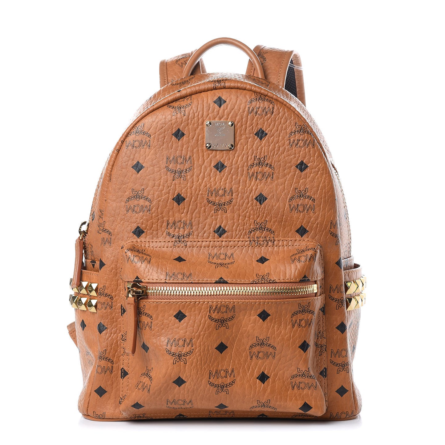 Visetos Small Side Stud Stark Backpack Cognac