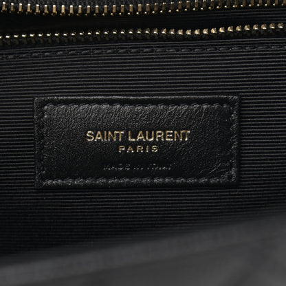 Saint Laurent Grain De Poudre Textured Mixed Matelasse Large Triquilt Monogram Satchel Black 7 of 11