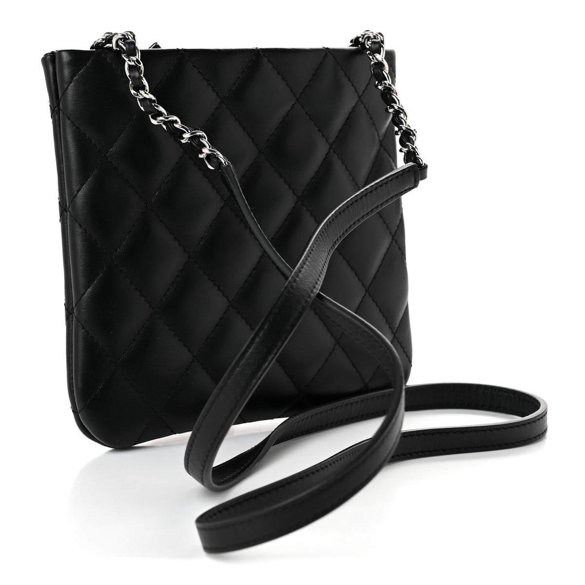 Chanel Lambskin Quilted Uniform Crossbody Bag Black 3 of 10