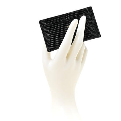 Chanel Calfskin Lizard Embossed Crococo Card Holder Black 2 of 8
