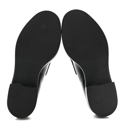 Prada Spazzolato Metal Triangle Logo 50mm Loafers 37 Black 6 of 10