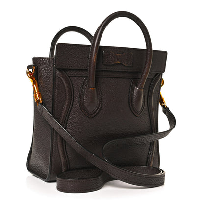 Celine Goatskin Nano Luggage Dark Taupe 2 of 14
