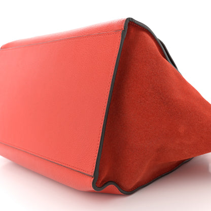 Celine Drummed Calfskin Suede Medium Trapeze Vermillion 10 of 14