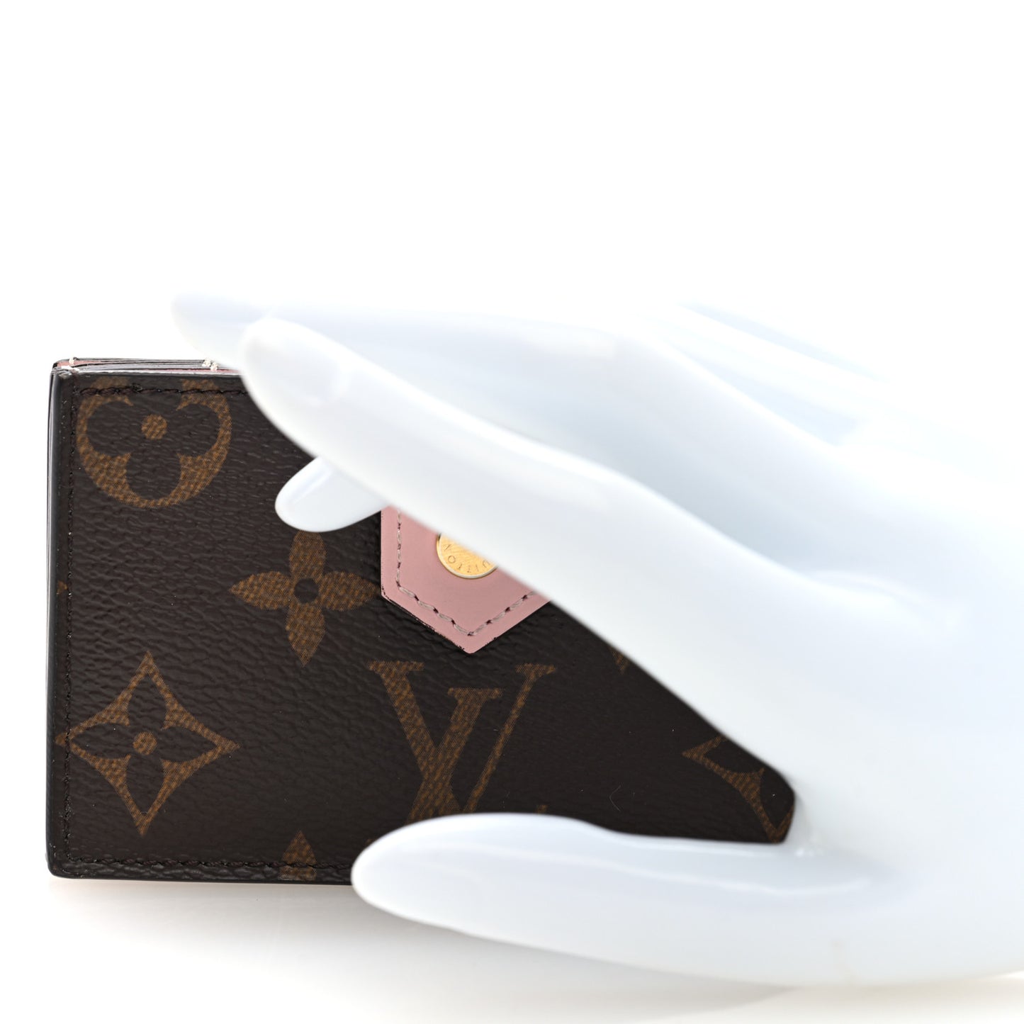 Monogram Gusset Card Holder Rose Ballerine