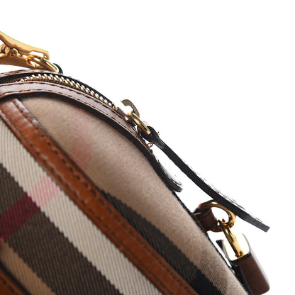 Burberry House Check Bridle Calfskin Small Alchester Bowling Bag Dark Tan 12 of 13