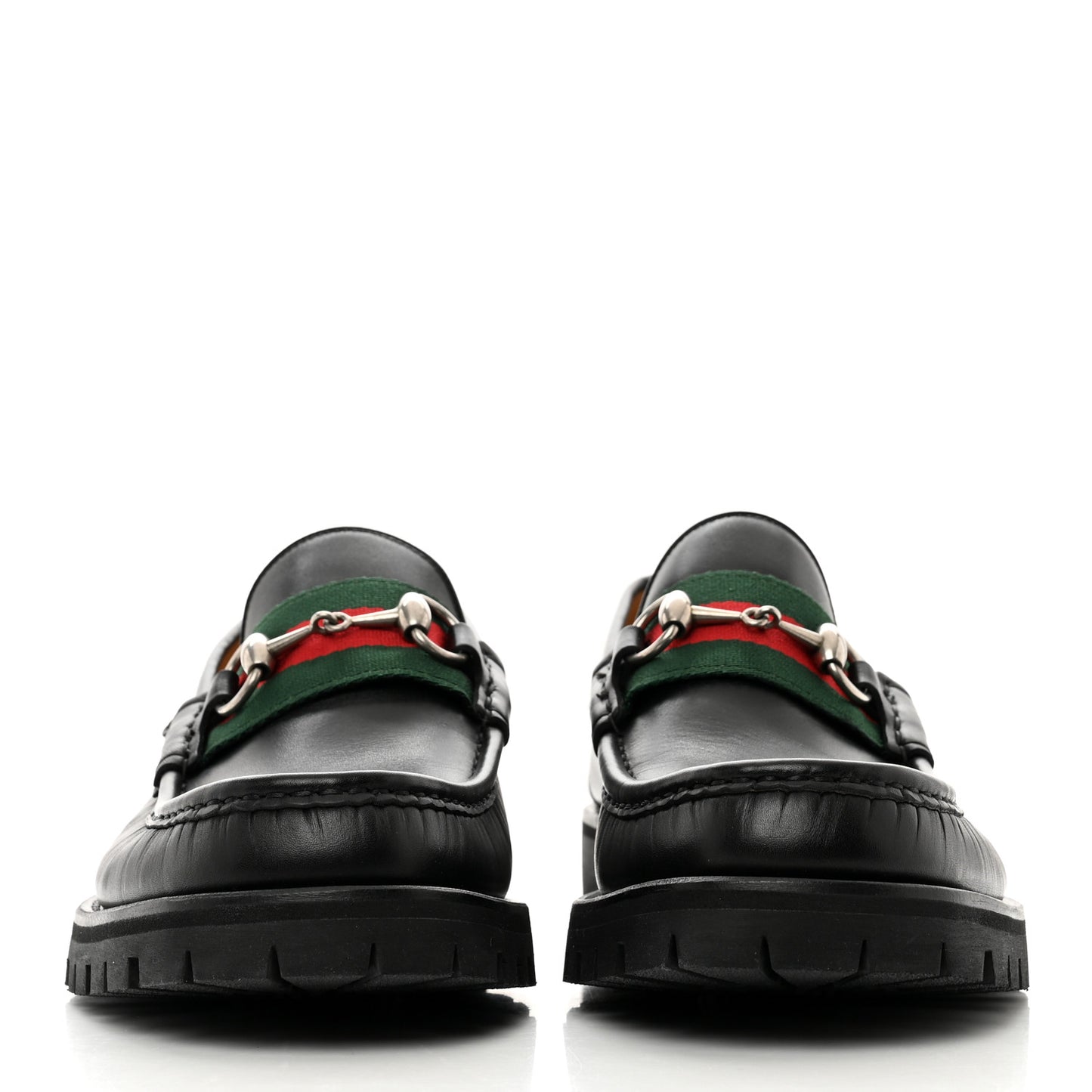 Cirano Lux Web Mens Horsebit Lug Sole Loafers 8 Black