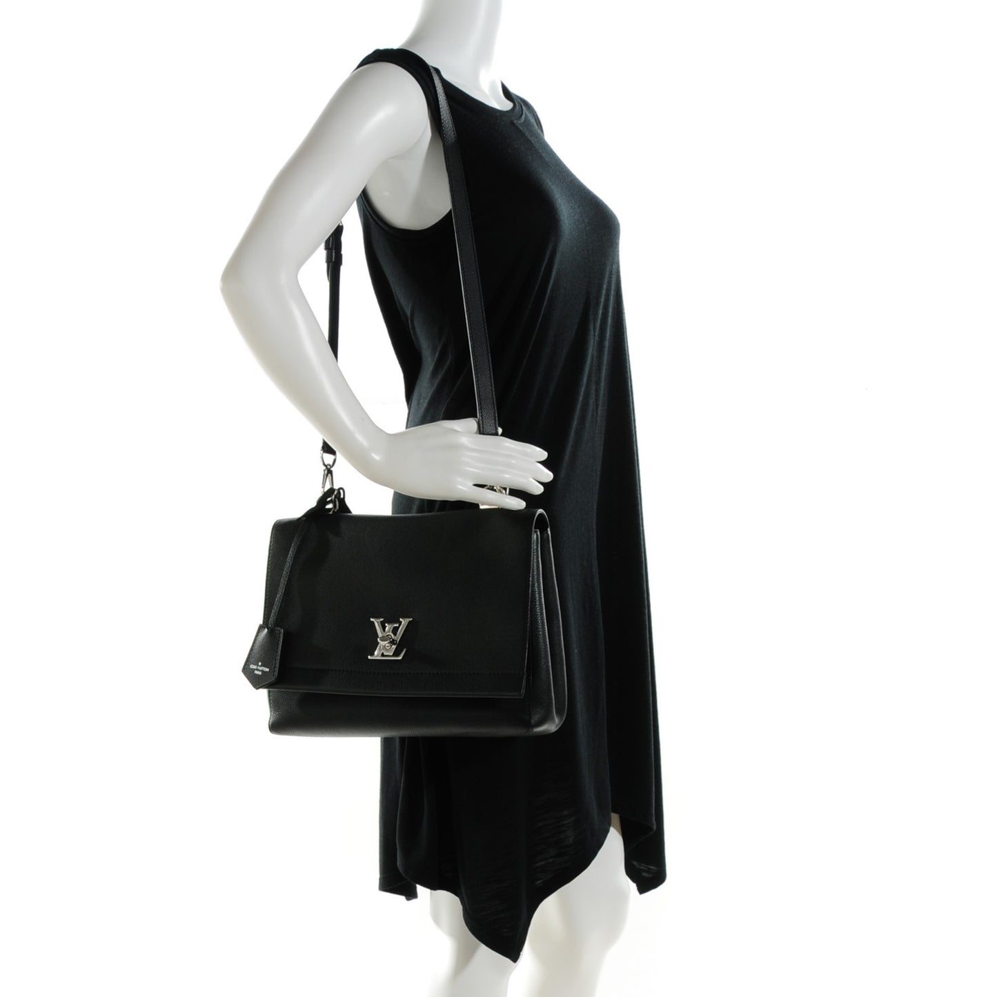 Calfskin Lockme II Top Handle Black