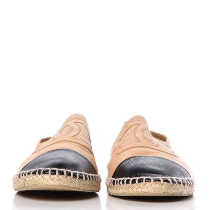 Chanel Lambskin CC Espadrilles 42 Beige Black 2 of 12