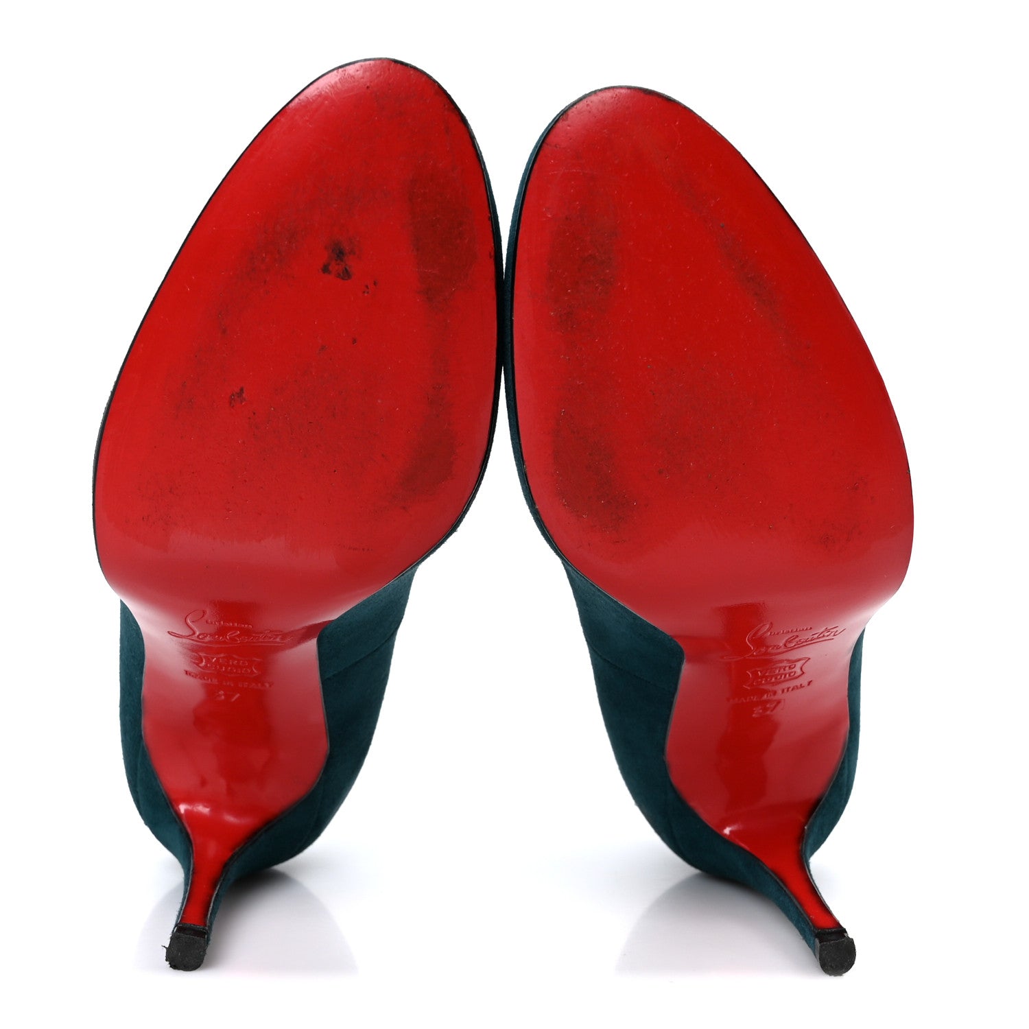 Christian Louboutin Suede Simple 85 Pumps 37 Green 6 of 8