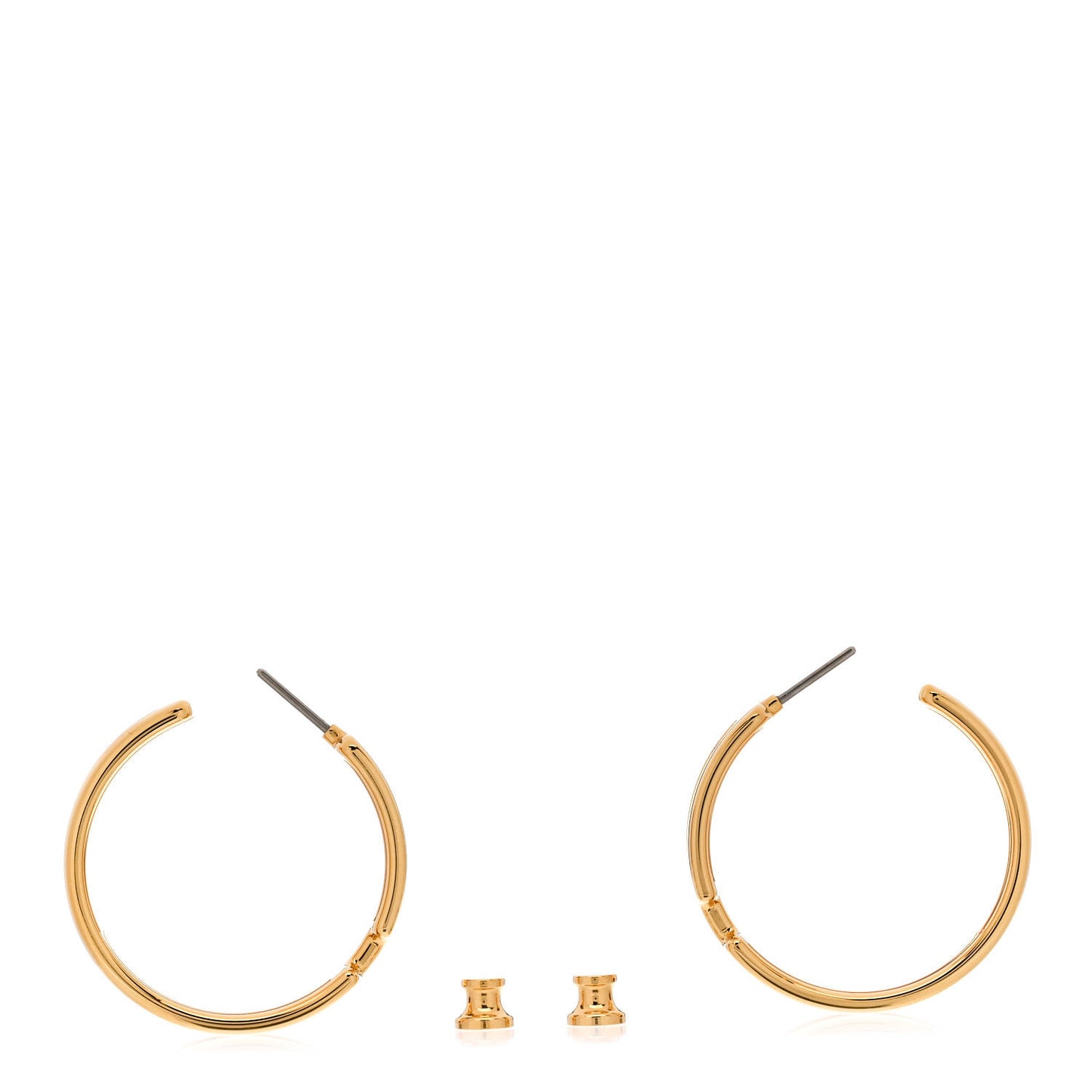 Madame Calfskin Olympe Hoop Earrings Etoupe