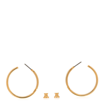 Hermes Madame Calfskin Olympe Hoop Earrings Etoupe 3 of 5