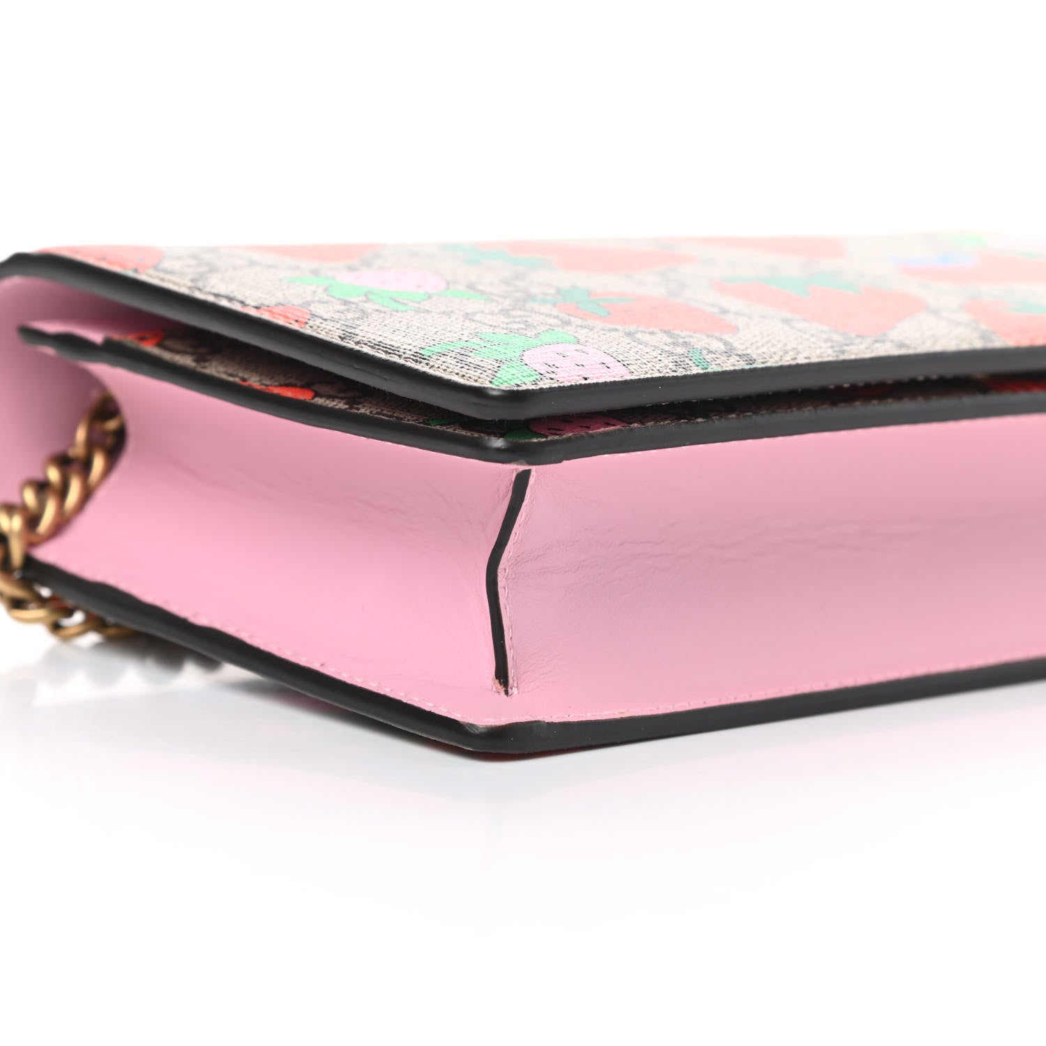 Gucci GG Supreme Monogram Strawberry Chain Wallet 8 of 10