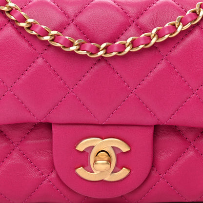 Chanel Lambskin Quilted Mini Rectangular Pearl Crush Flap Fuchsia 8 of 11
