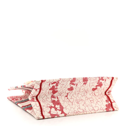 Christian Dior Canvas Embroidered Medium Dioramour D-Royaume Book Tote Red Multicolor 4 of 10