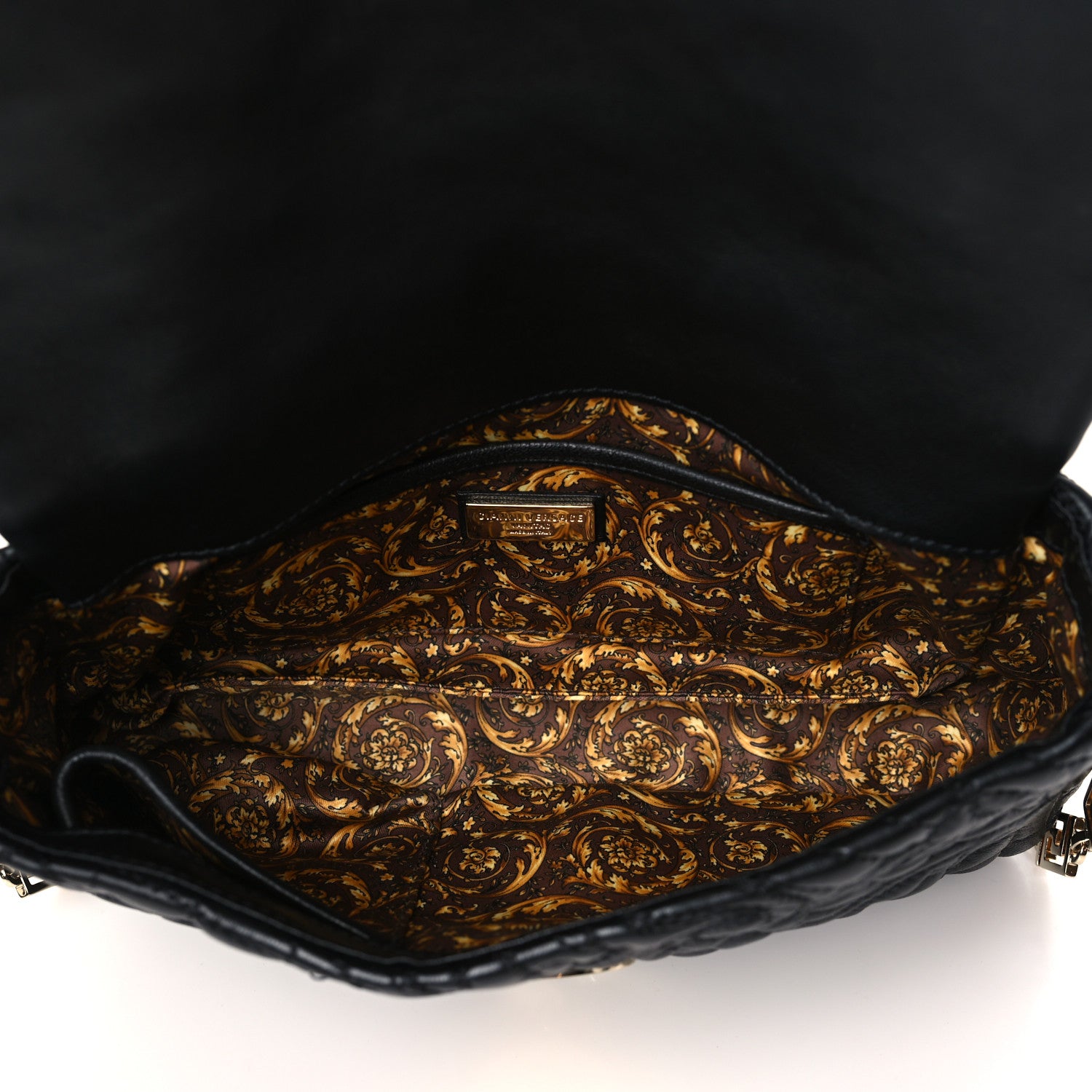 Versace Nappa Barocco Quilted Calliope Vanitas Shoulder Bag Black 7 of 10