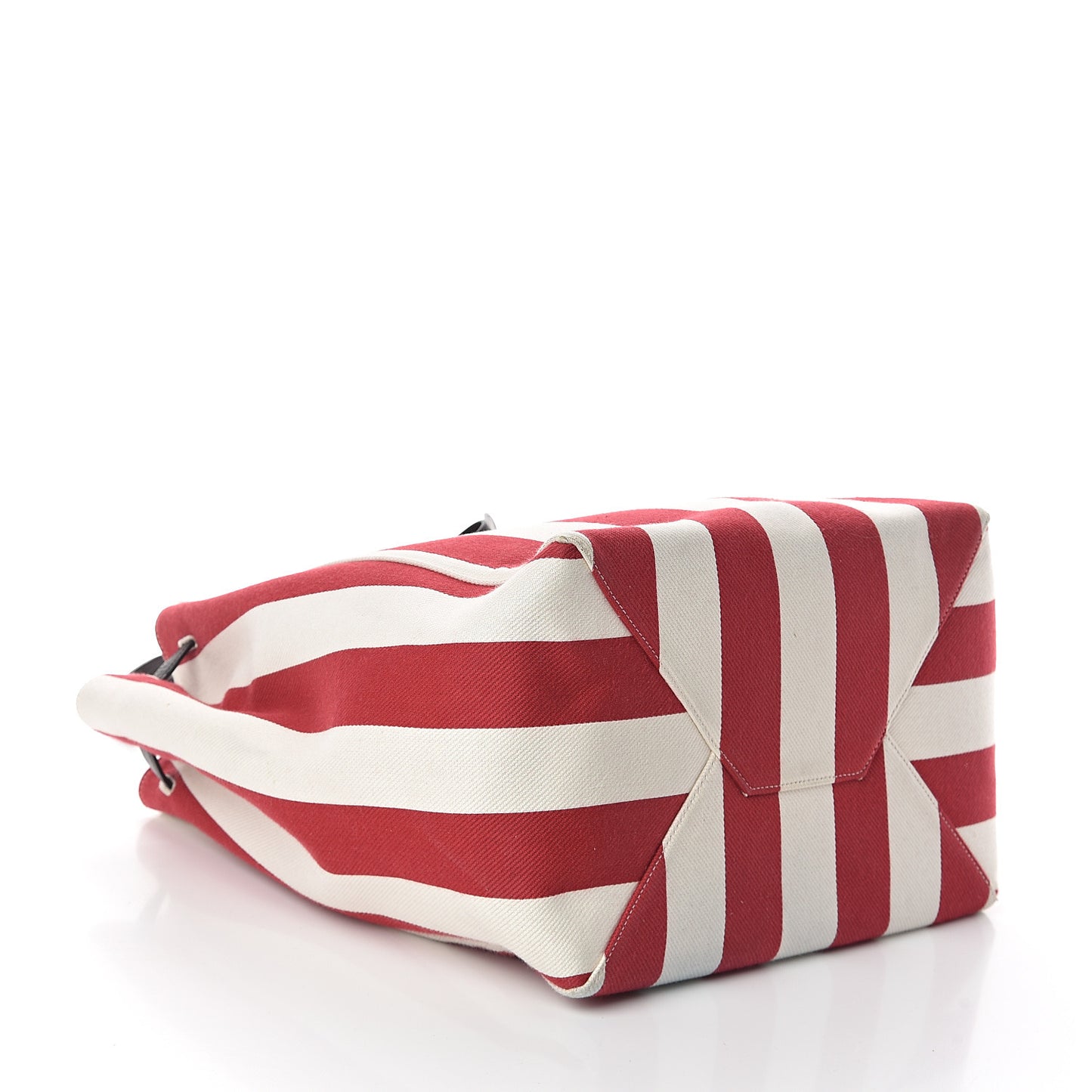 Canvas Striped Medium Belt Cabas Phantom Red White