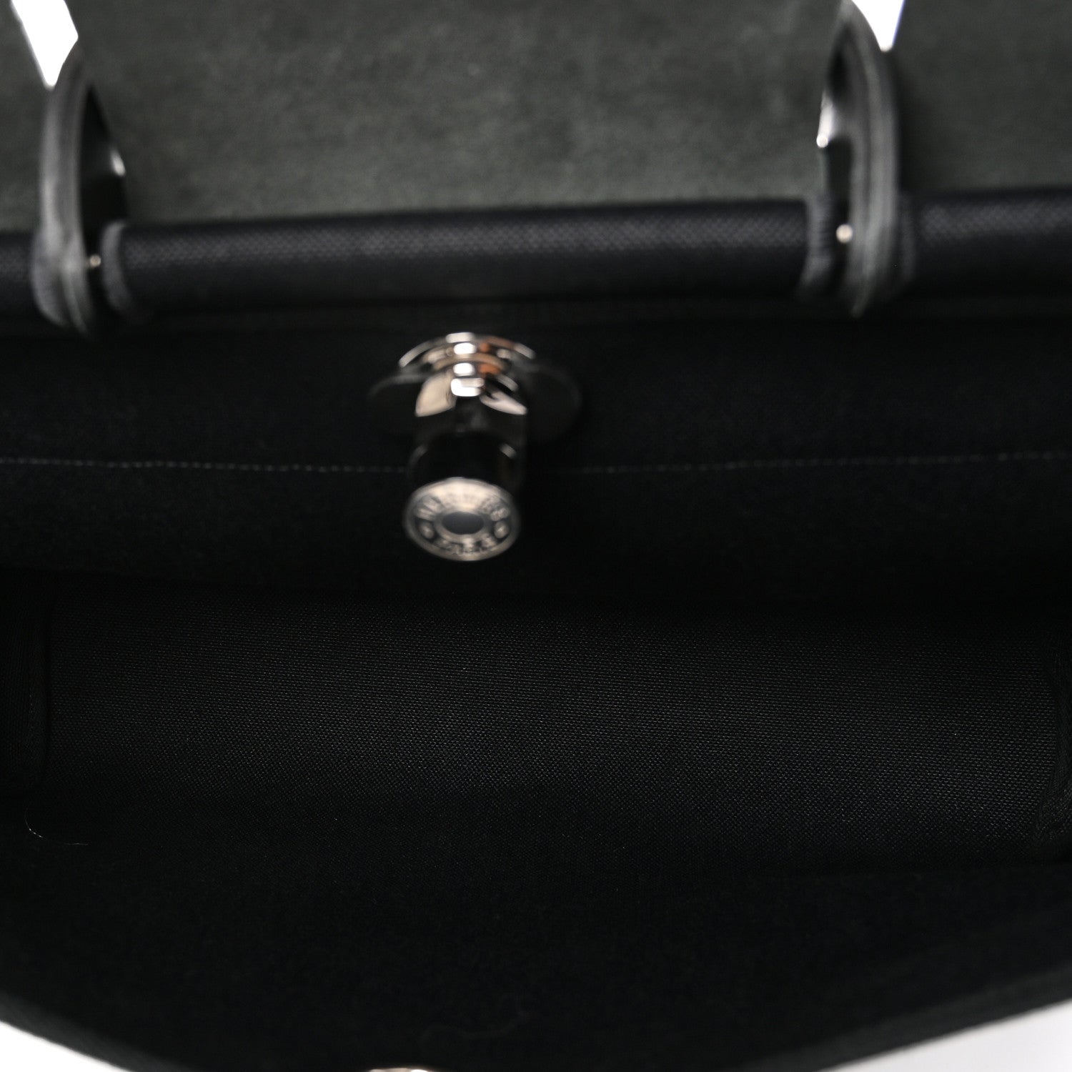 Hermes Military Toile Vache Hunter Herbag Messenger 39 Black 6 of 11