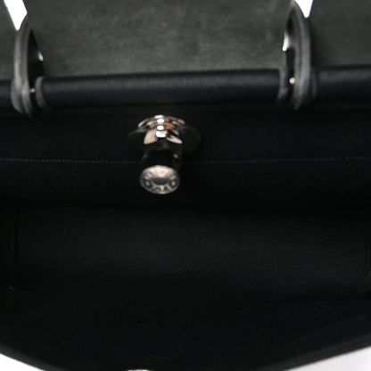 Hermes Military Toile Vache Hunter Herbag Messenger 39 Black 6 of 11