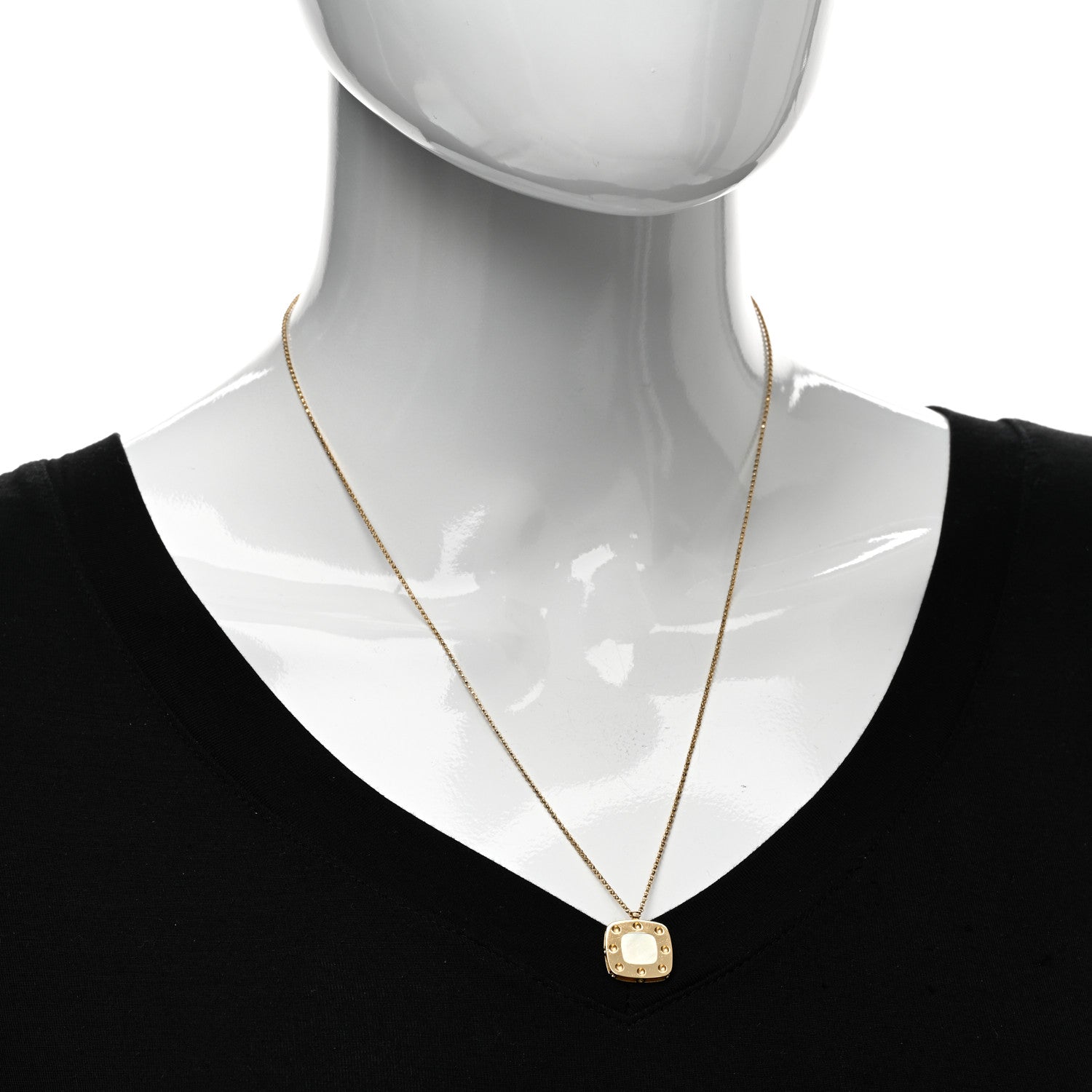 Roberto Coin 18K Yellow Gold Mother of Pearl Pois Mois Pendant Necklace 2 of 5
