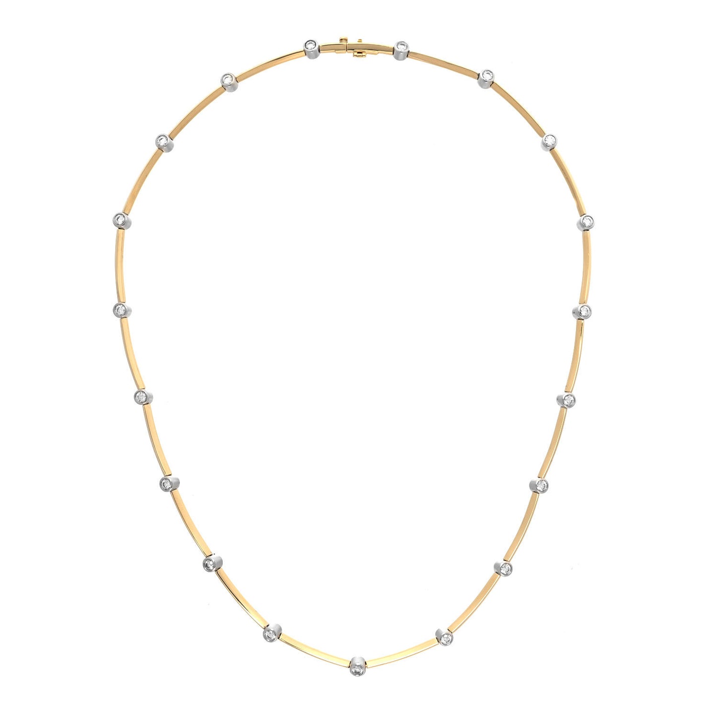 18K Yellow Gold Diamond Station Necklace