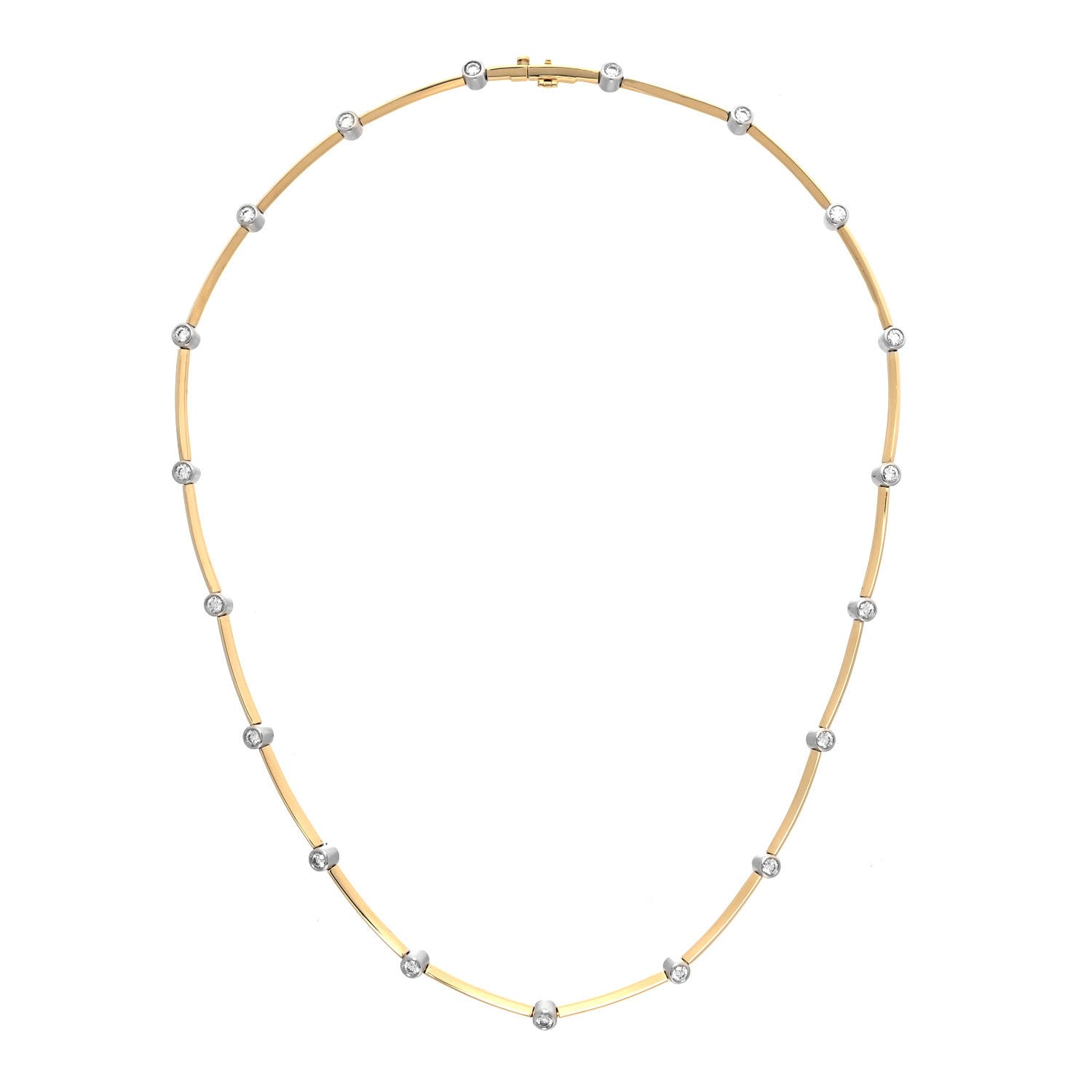 Tiffany 18K Yellow Gold Diamond Station Necklace 3 of 5