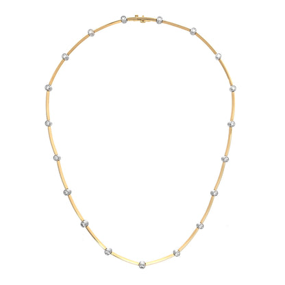 Tiffany 18K Yellow Gold Diamond Station Necklace 3 of 5