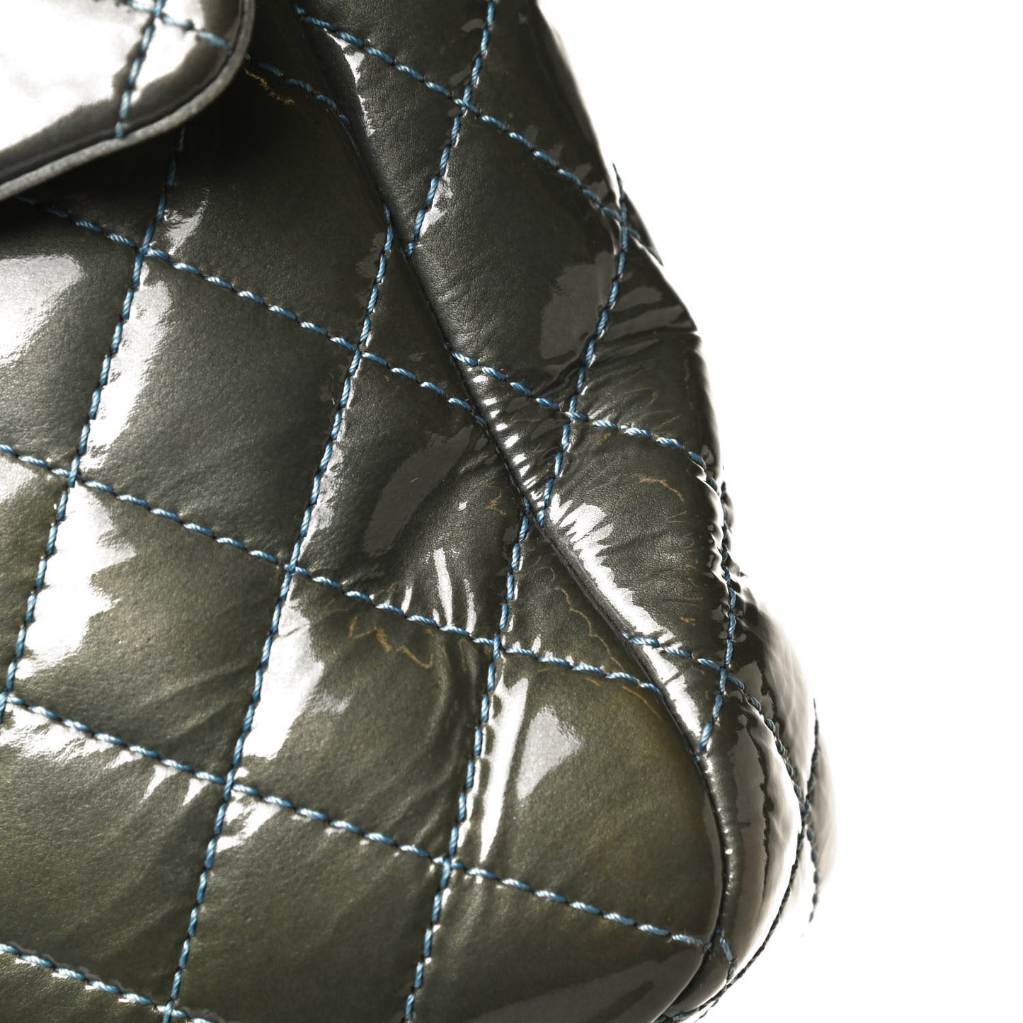 Patent Quilted Reissue XL Maxi Flap Grey